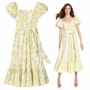LoveShackFancy Yellow Floral Maxi Dress